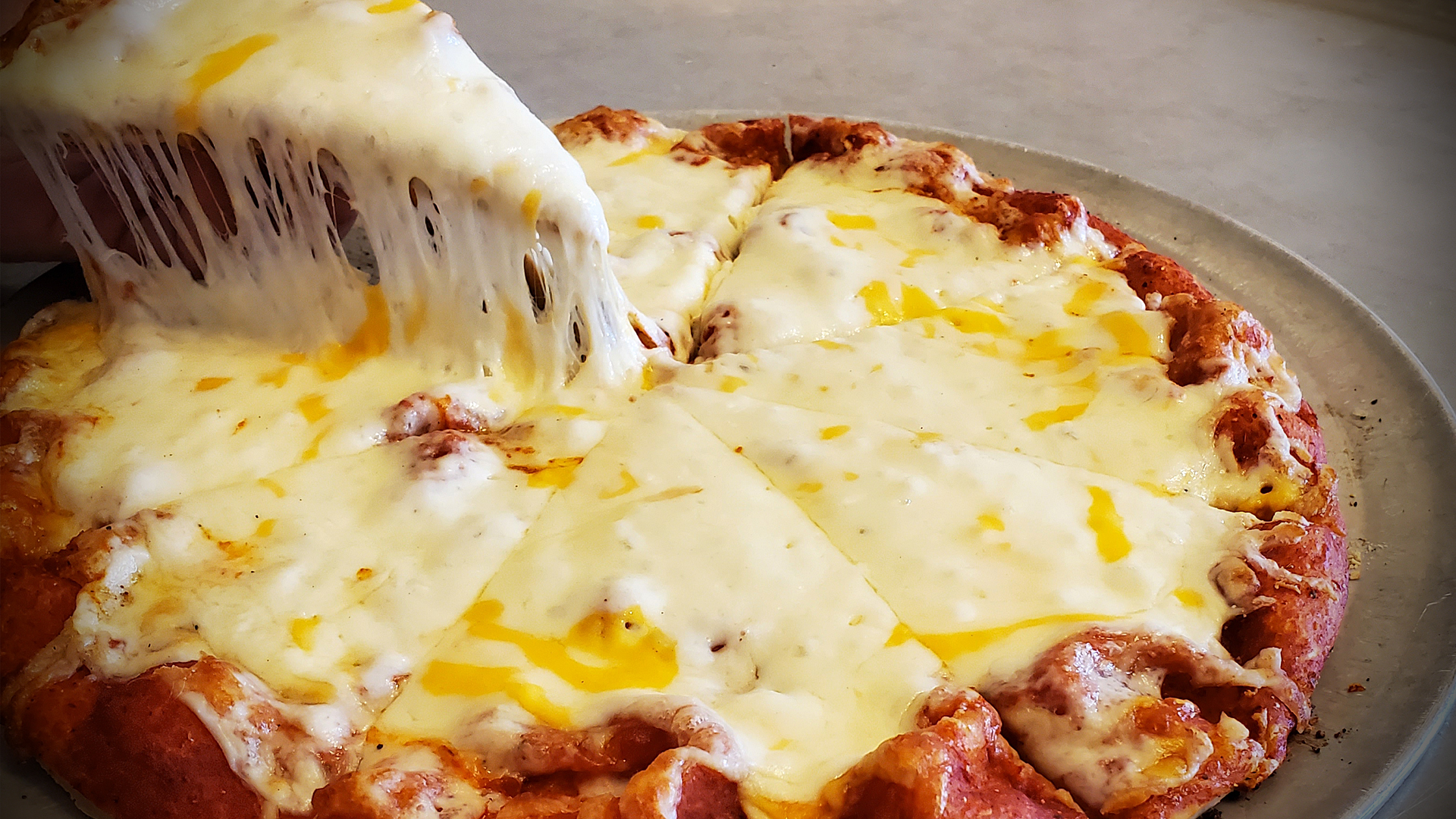 Cooper cheese pizza from Legends Pizza Company