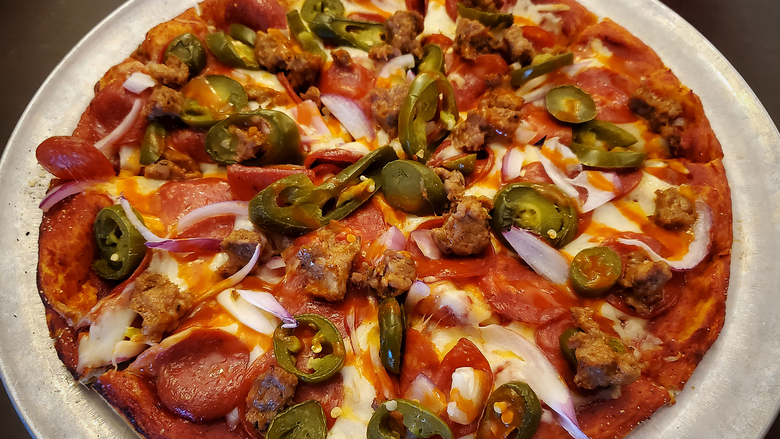 Italian Stallion specialty pizza from Legends Pizza Company